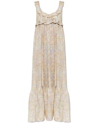 Chloé - Kleedjes ,Veelkleurig ,Zijden Jurk Met Bloemendessin - Lyst