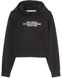Palm Angels - Hoodies & Sweatvesten ,Zwart ,Katoen Stijlvolle Hoodie Met Voorprint - Lyst
