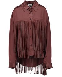 Alysi - Overhemden ,Bruin ,Camicia Con Frange - Lyst