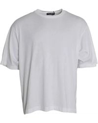 Dolce & Gabbana - Wit Katoenen T-Shirt Met Ronde Hals En Korte Mouwen - Lyst