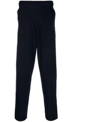 Brioni - Broeken ,Blauw ,Katoen Blauwe Leren Casual Broek - Lyst