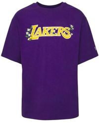 KTZ - Tops ,Paars ,Katoen Nba Bloemen Grafisch T-Shirt Lakers - Lyst