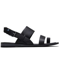 TOMS - Schoenen ,Zwart ,Zwarte Leren Freya Sandaal - Lyst