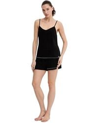 KARL LAGERFELD - Kleedjes ,Zwart ,Tweed Two-Piece Pyjama Set - Lyst