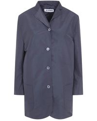Jil Sander - Jassen ,Blauw ,Single-Breasted Coats - Lyst