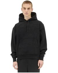 Burberry - Hoodies & Sweatvesten ,Zwart ,Katoen Hoodie Met Logo Appliqué - Lyst