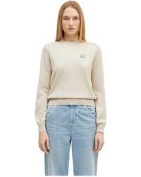 Maison Kitsuné - Pullover Mit Fuchskopf-Patch - Lyst