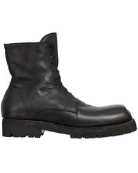 Guidi - Schoenen ,Zwart ,Geveterde Leren Laarzen - Lyst