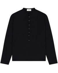 Laneus - Seiden Baumwolle Langarm T-Shirt - Lyst