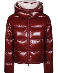 Moncler - Jassen ,Rood ,Leer Mcl H26 Jas - Lyst