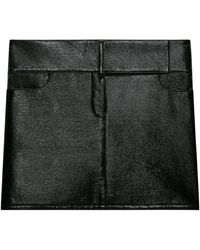 Courreges - Rokken ,Zwart ,Mini Rok Met Riem Vinyl - Lyst