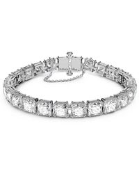 Swarovski - Accessoires ,Grijs ,Armband Millenia Tennisarmband Vierkante Slijping Wit Gerhodineerd 5599202 - Lyst