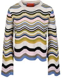 La DoubleJ - Chevron Crop Sweater - Lyst