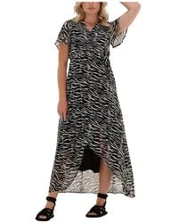 Colourful Rebel - Zebra Maxi Wrap Kleid - Lyst