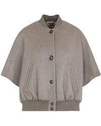 Max Mara - Kaschmir Bomber Cape Mit Metallkette - Lyst