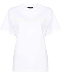Mugler - Weißes baumwoll-t-shirt mit logo - Lyst