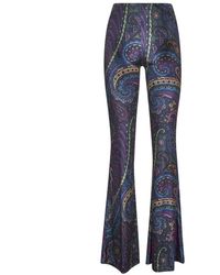 Etro - Uitlopende Chenille Broek Met Print - Lyst