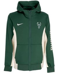 Nike - Trainingsjack Voor Met Capuchon Nba Dri-Fit Showtime Hoodie Met Volledige Ritssluiting Milbuc Fir/Plat Opaal/Plat Opaal/Wit - Lyst