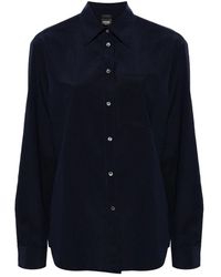 Pinko - Overhemden ,Blauw ,Nylon Casual Longsleeve Shirt - Lyst