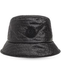 Moncler - Accessoires ,Zwart ,Nylon Omkeerbare Gewatteerde Bucket Hat - Lyst