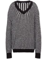 Alberta Ferretti - Truien & Vesten ,Veelkleurig ,Katoen Mohair Fantasy Zwart Trui - Lyst