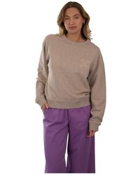 Closed - Hoodies & Sweatvesten ,Grijs ,Wol Sweater Met Ronde Hals - Lyst