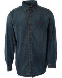 DIESEL - Overhemden ,Blauw ,Katoen Simply Camicia - Lyst