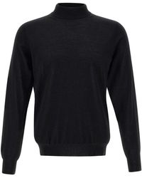 FILIPPO DE LAURENTIIS - Truien & Vesten ,Zwart ,Wol Merino Wol Trui Zwart Mock Neck - Lyst