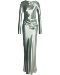 Alberta Ferretti - Refined Flowing Dress With Silhouette - Lyst