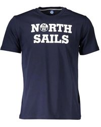 North Sails - Tops ,Blauw ,Blauw T-Shirt Met Korte Mouwen En Logo - Lyst