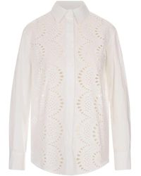 P.A.R.O.S.H. - P.A.R.O..H. ,Overhemden ,Wit ,Katoen Cannes Camicia - Lyst