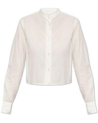Officine Generale - Kurzes hemd mit gestreiftem muster - Lyst