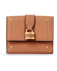 Chloé - Accessoires ,Bruin ,Katoen Mini Paddington Tri-Fold Portemonnee - Lyst