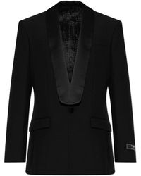 Balmain - Jassen ,Zwart ,Wol Wollen Blazer Met Enkele Split - Lyst