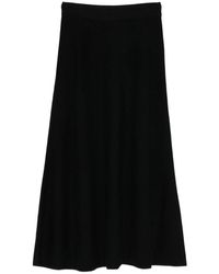 Lisa Yang - Rokken ,Zwart ,Kasjmier A-Lijn Midi Rok - Lyst