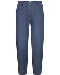 Seductive - Zomer Denim Elastische Taille Cropped Broek - Lyst