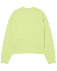 Lacoste - Hoodies & Sweatvesten ,Groen ,Katoen Oversized Double Face Jersey Sweatshirt - Lyst