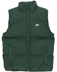 Nike - Club Puffer Vest Mouwloos Donsjack Voor Fir/Wit - Lyst