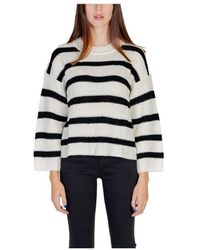 Jacqueline De Yong - Cremefarbener acryl-strick herbst/winter kollektion - Lyst