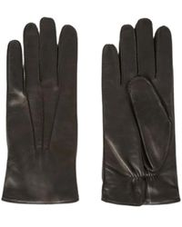 Loro Piana - Schwarze lammleder gestrickte wollhandschuhe - Lyst