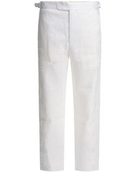 Bode - Witte Linnen Broek Voor Mannen - Lyst