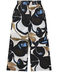 Munthe - Pantalones de seda con estampado abstracto - Lyst
