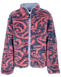 Obey - Jassen ,Veelkleurig ,Polyester Omkeerbare Sherpa Jas Koraal Multi - Lyst
