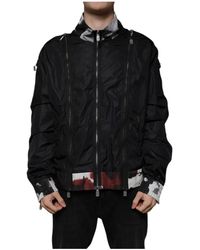 Dolce & Gabbana - Zwarte Nylon Bomberjack Met Rits - Lyst