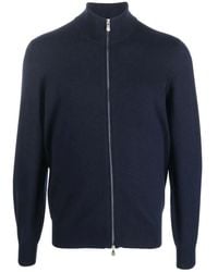 Brunello Cucinelli - Truien & Vesten ,Blauw ,Kasjmier Luxe Cashmere Cardigan, Volledige Rits, Italië - Lyst