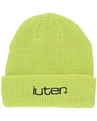 Iuter - Accessoires ,Groen ,Wol Grid Lime Beanie Hoed - Lyst