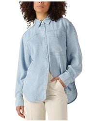 Second Female - Overhemden ,Blauw ,Denim Denim Shirt Voor Zonnige Dagen - Lyst