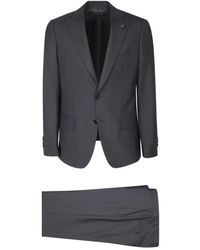 Lardini - Woll-Einreiher-Anzug Mit Fallendem Revers - Lyst