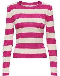 Jacqueline De Yong - Paarse Crew Neck Pullover Vrouwen - Lyst