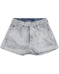 Maison Margiela - Kristall baumwoll denim shorts - Lyst